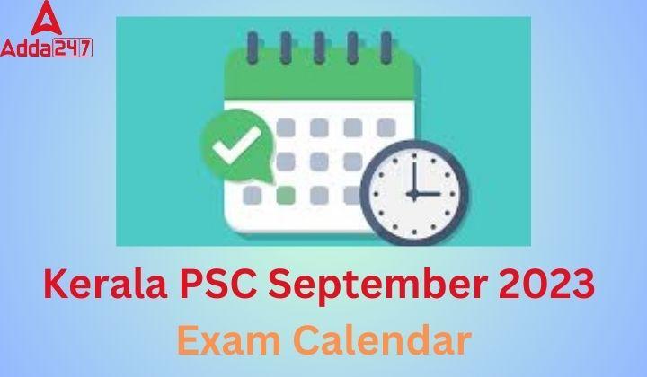 Kerala PSC September 2023 Exam Calendar