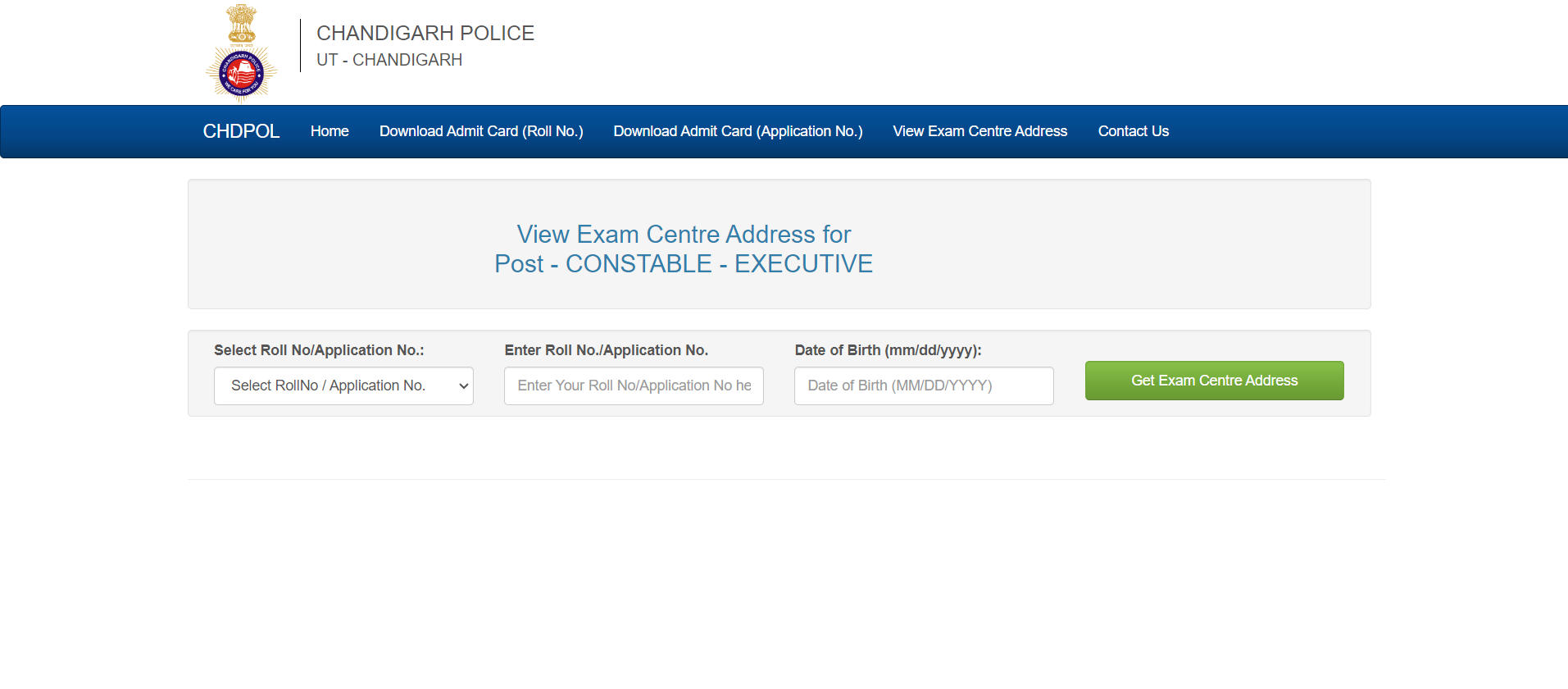 Chandigarh Police Constable Exam Center List- 1