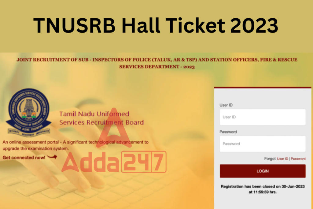 TNUSRB Hall Ticket 2023
