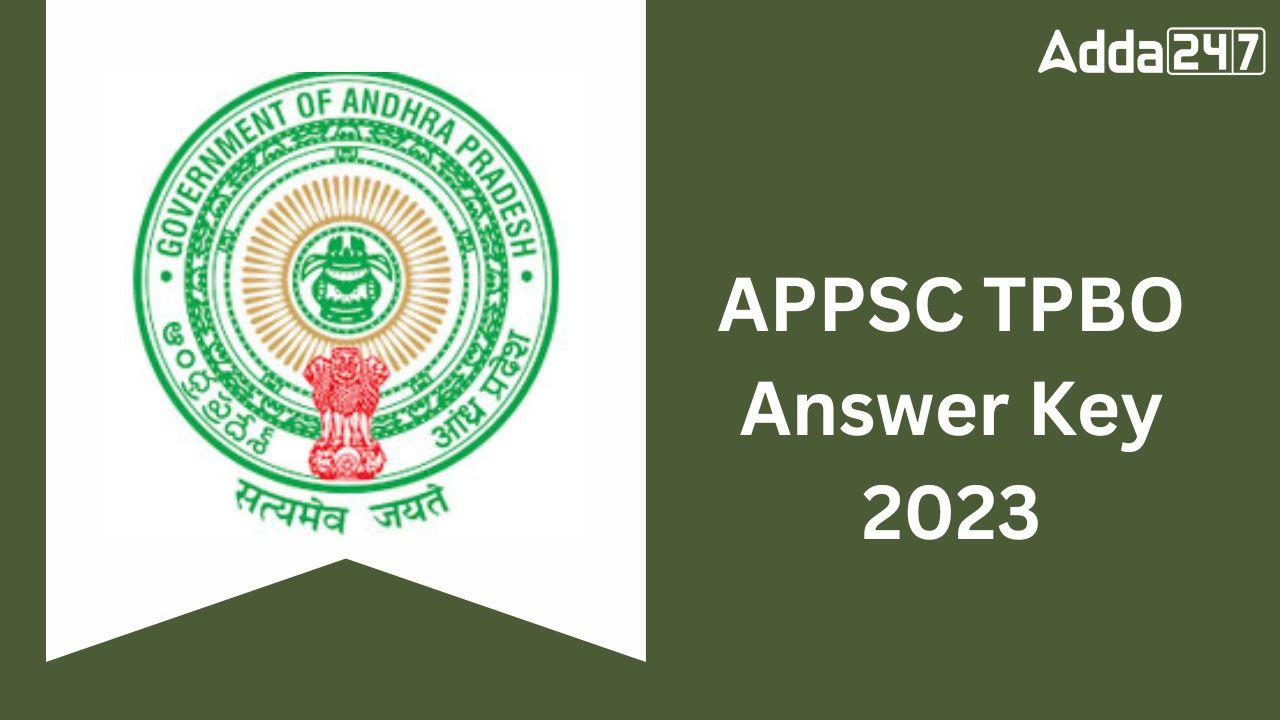 APPSC TPBO Answer Key 2023
