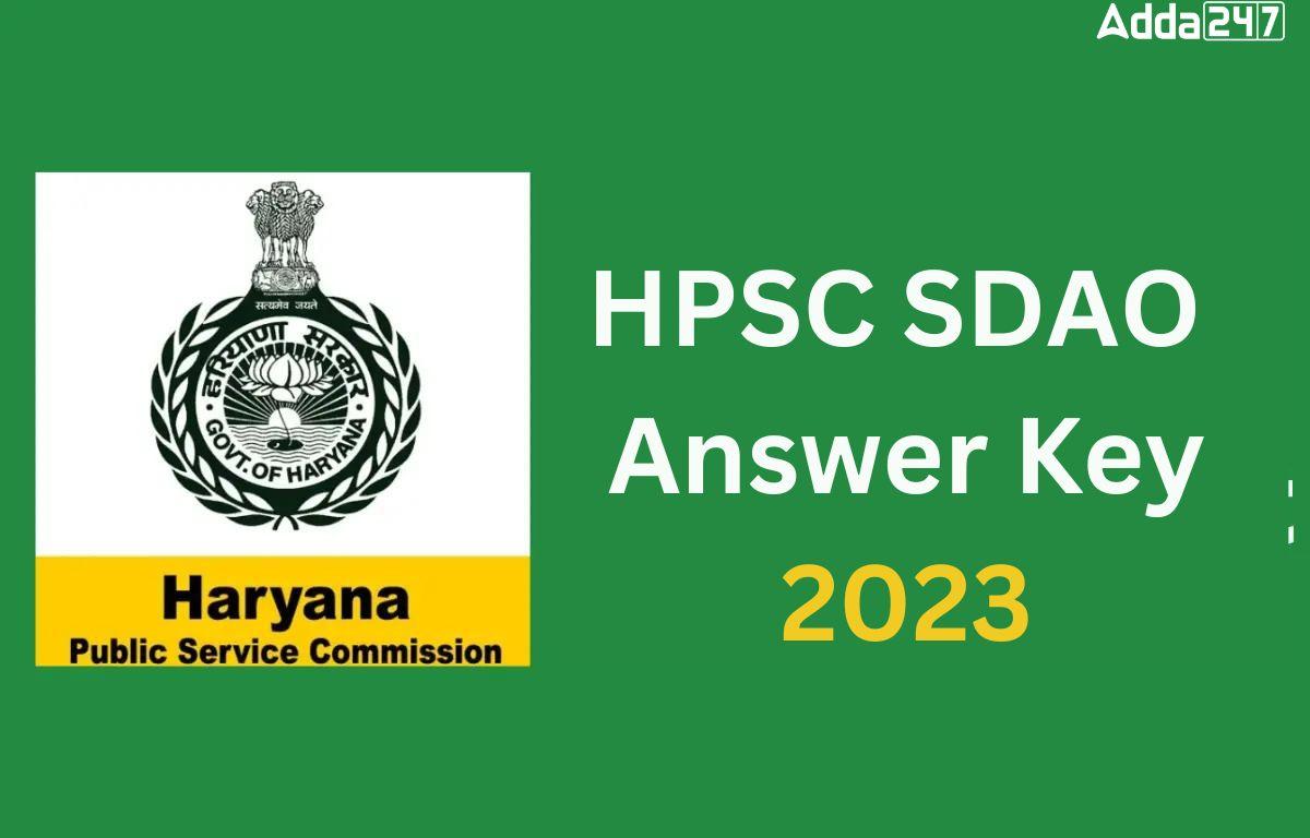 HPSC SDAO Answer Key 2023
