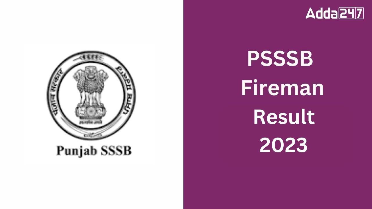 PSSSB Fireman Result 2023