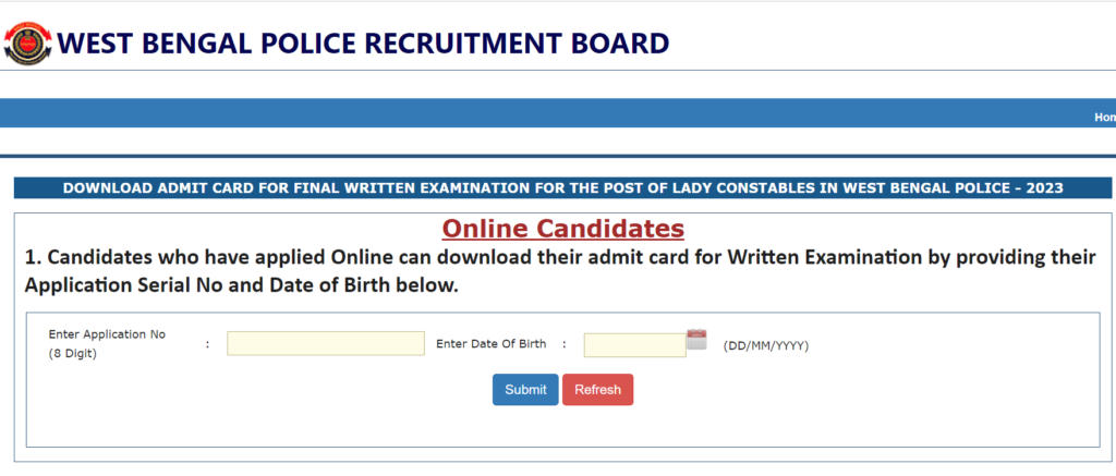 WB Police Lady Constable Admit Card 2024 Out, Hall Ticket Link Active_3.1