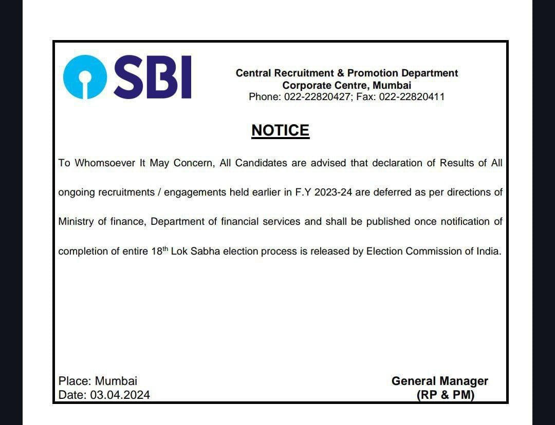 SBI Clerk Mains Result 2024 To Be Released After Elections, Check Notice_5.1