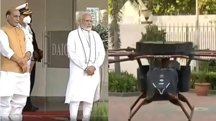 PM Narendra Modi unveils India’s first Passenger Drone “Varuna”