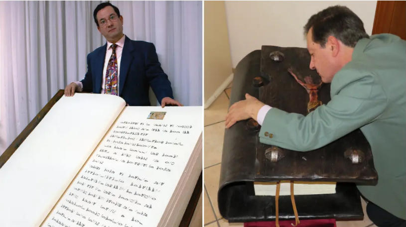 Italian man Michele Santelia sets Guinness World Record by creating ‘mirror typing’ books