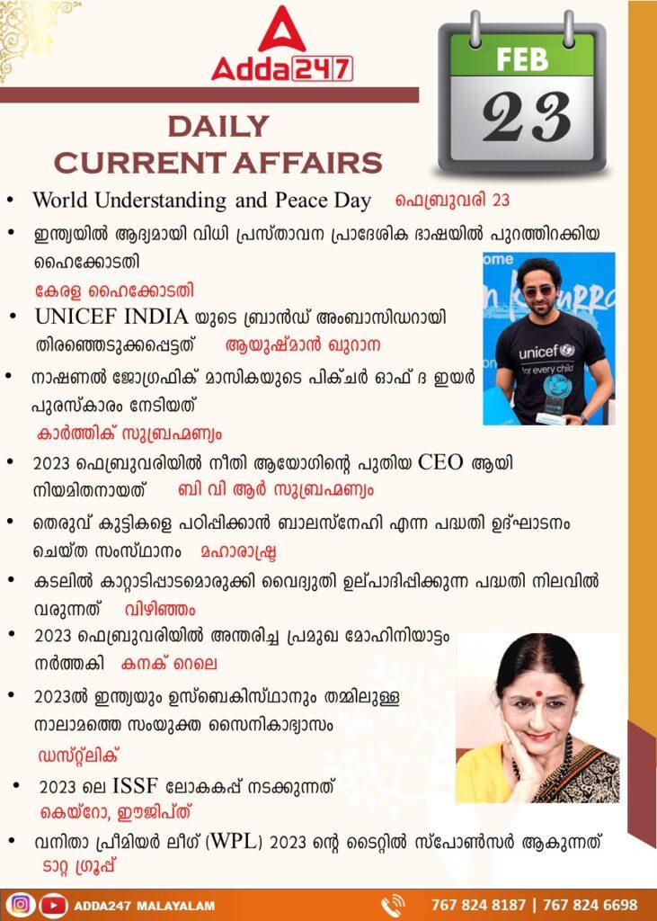 Daily Current Affairs in Malayalam -23rd February 2023_3.1