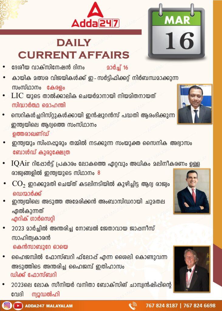 Daily Current Affairs in Malayalam- 16th March 2023_3.1