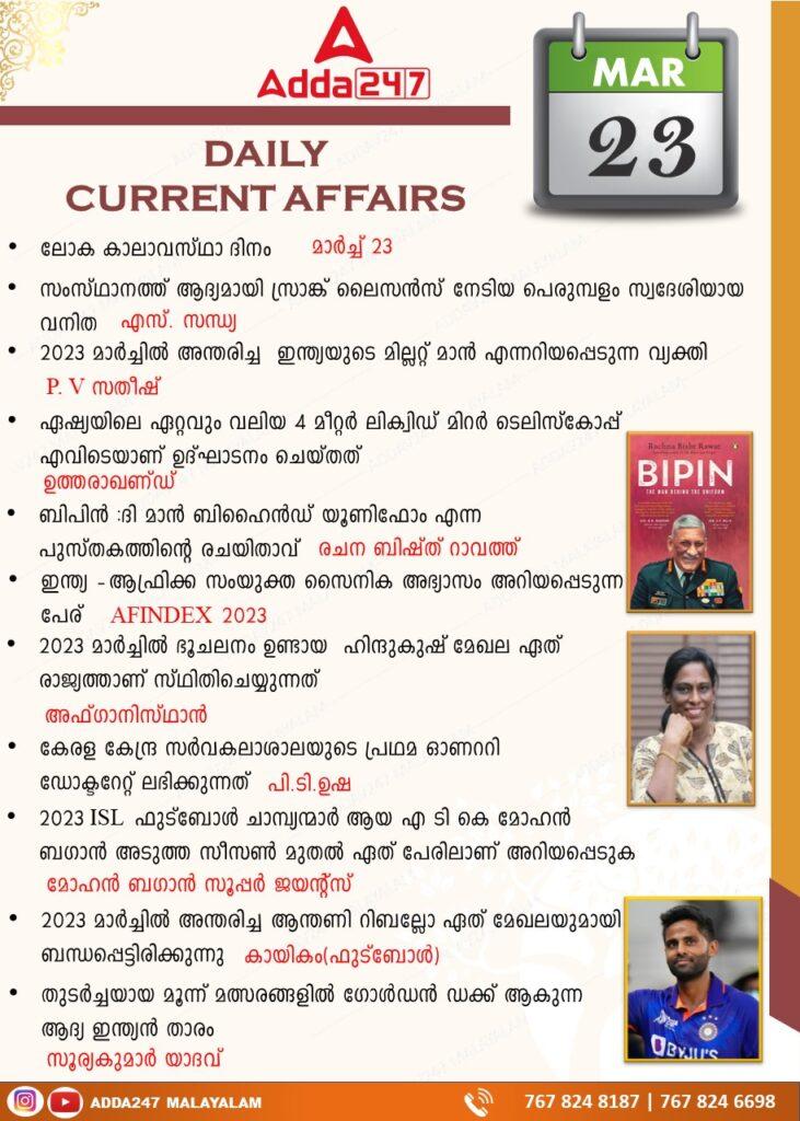 Daily Current Affairs in Malayalam- 23rd March 2023_3.1
