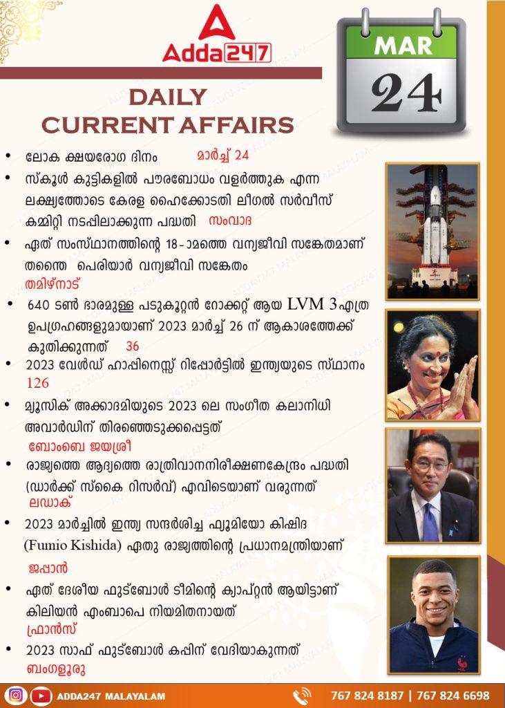 Daily Current Affairs in Malayalam- 24th March 2023_30.1