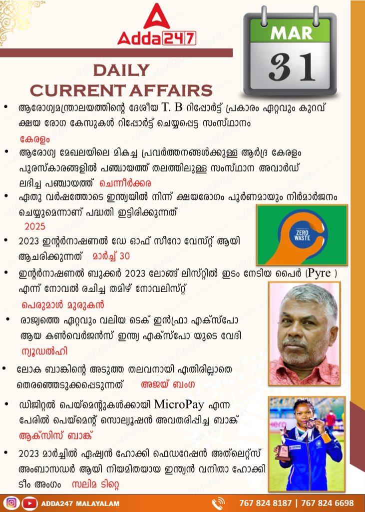 Daily Current Affairs in Malayalam- 31st March 2023_3.1
