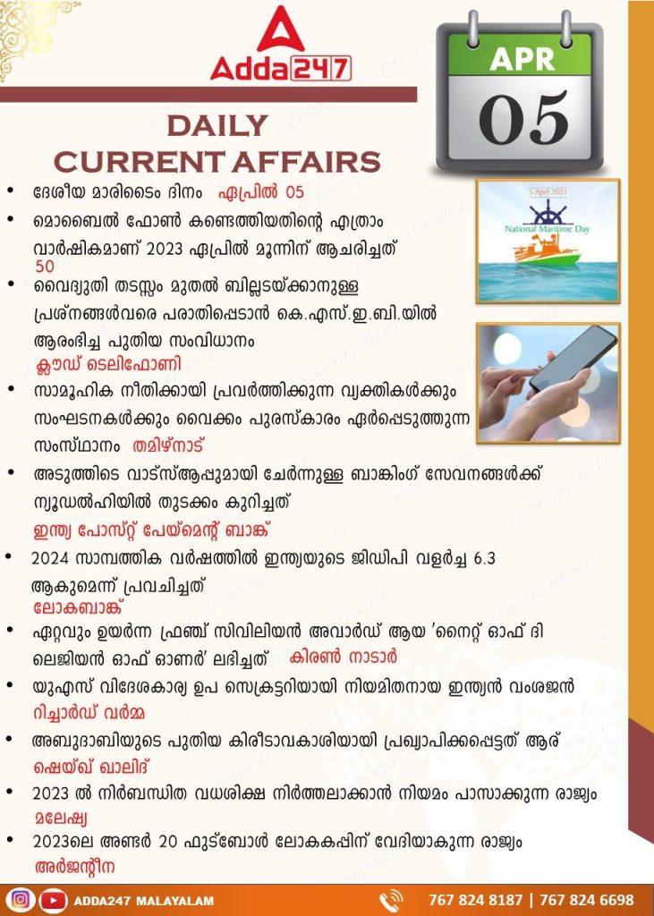 Daily Current Affairs in Malayalam- 5th April 2023_3.1
