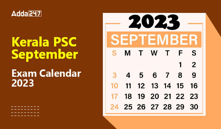 Kerala PSC September Exam Calendar 2023