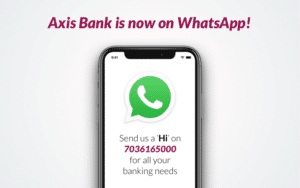 Axis Bank crosses one million customers on WhatsApp banking | अ‍ॅक्सिस बँकेने व्हॉट्सअ‍ॅप बँकिंगवर दहा लाख ग्राहक