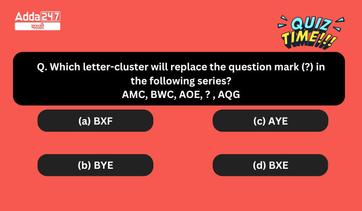 Q. Which letter-cluster will replace the question mark (?) in the following series?