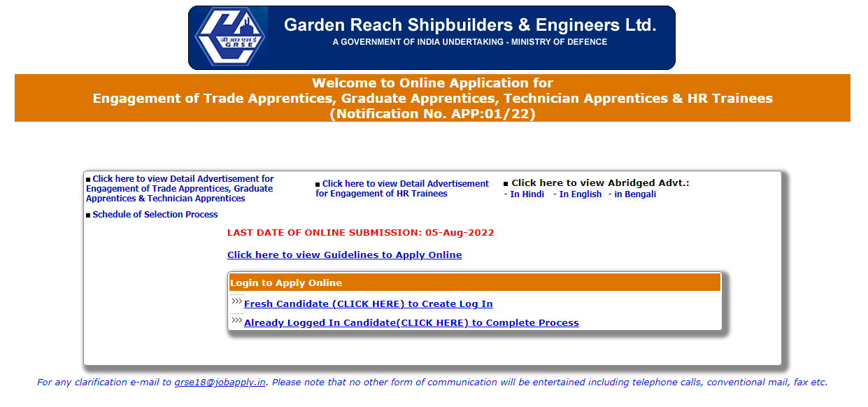 GRSE Apprentice Recruitment 2022, Apply Online 249 Apprentice Posts_4.1
