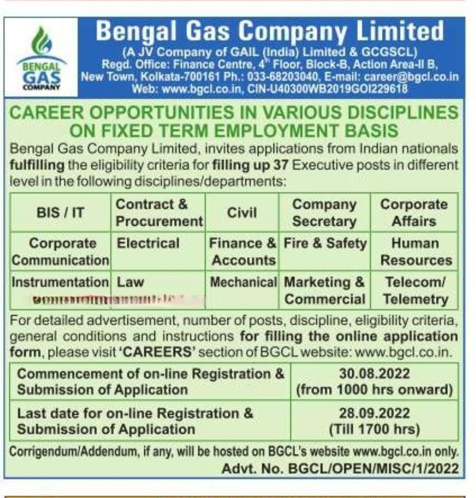 BGCL Recruitment 2022, Apply Online for 37 Vacancies Here_40.1