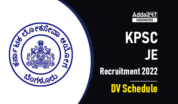 KPSC JE Recruitment 2022 DV Schedule