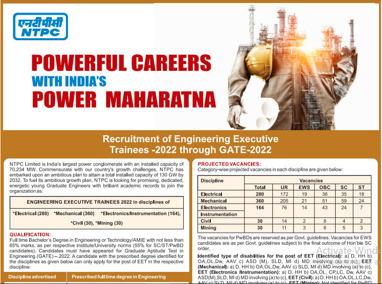 NTPC EET Recruitment 2022,Apply online Last Date To Apply is 11th November 2022_4.1