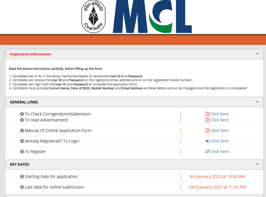 MCL Recruitment 2023 Notification Out For 295 Mining Sirdar, Jr Overman & Surveyor Posts_5.1