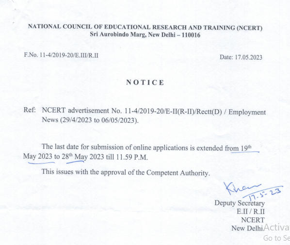 NCERT Non Teaching Recruitment 2023 Last Date Extended_3.1