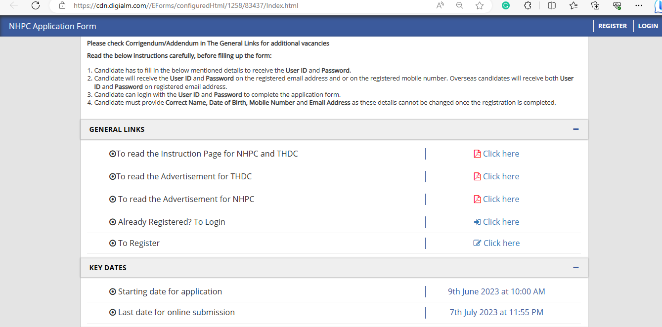 NHPC Apply Online 2023