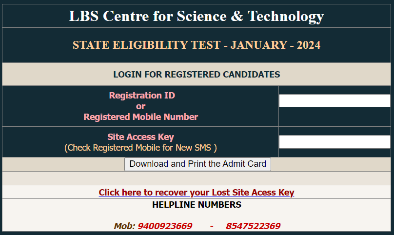 Kerala SET Admit Card 2024 Out, Download Hall Ticket Link_3.1