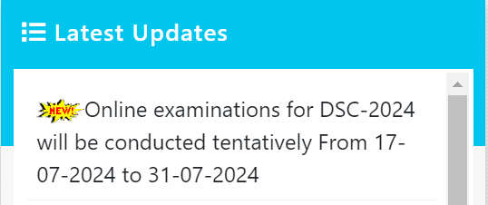 TS DSC Exam Date 2024