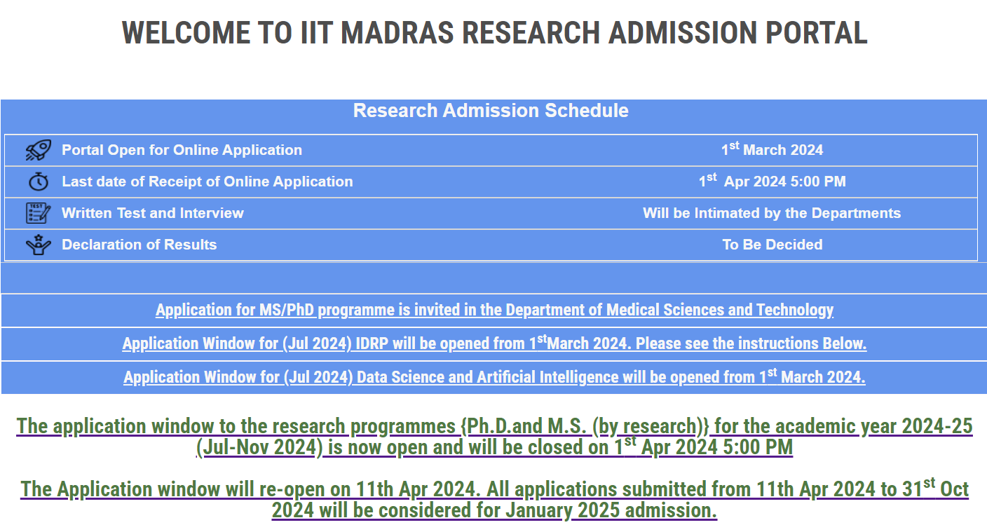 IIT Madras PhD Admission 2024 Starts, Eligibility, Apply Link, Selection process_3.1