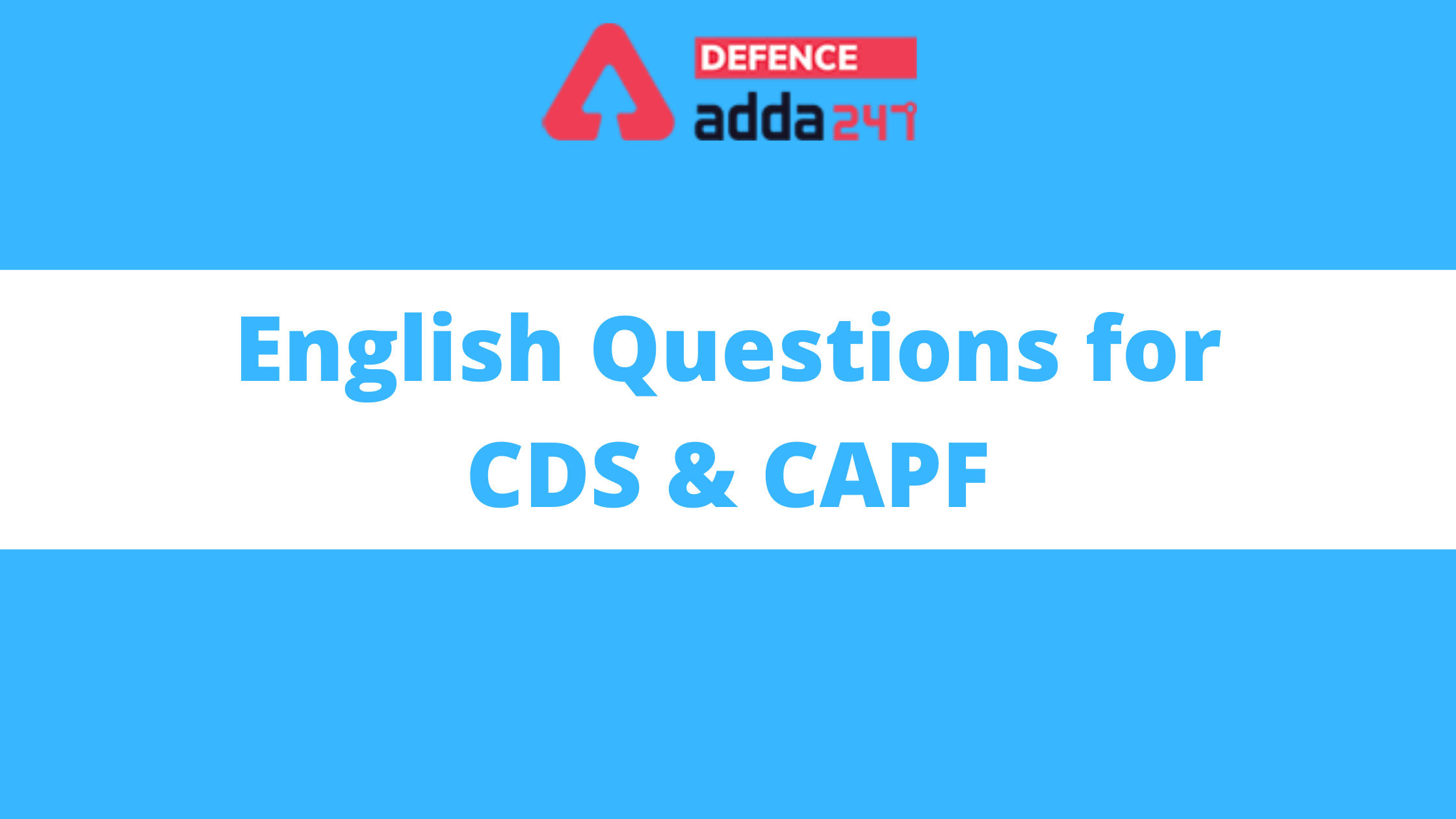 English Questions for CDS & CAPF