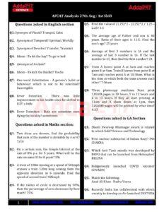 Questions Asked on 27th Aug Shift 1 PDF_2.1