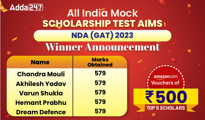 All India Scholarship Test for NDA (GAT) 2023 on 7th & 8th January: Result_20.1