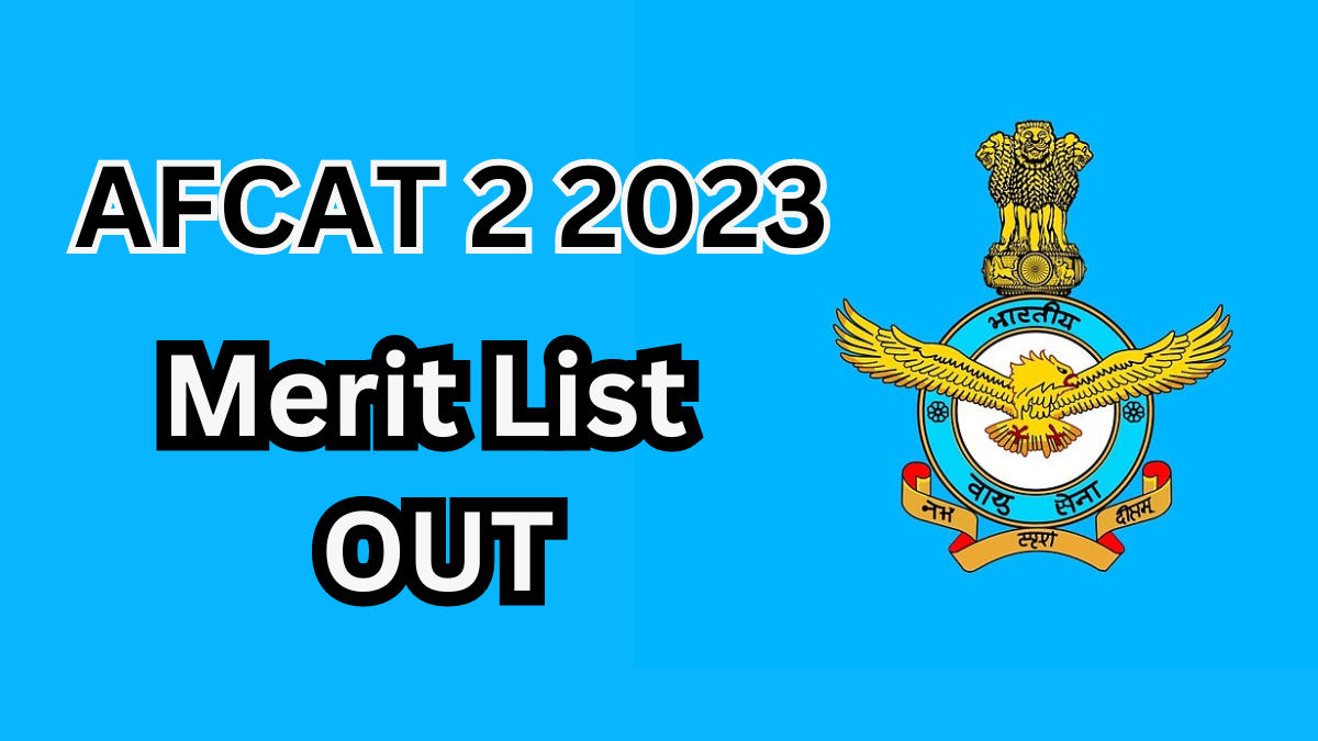 AFCAT 2 merit list 2023