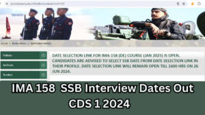 IMA SSB Interview Date 2024