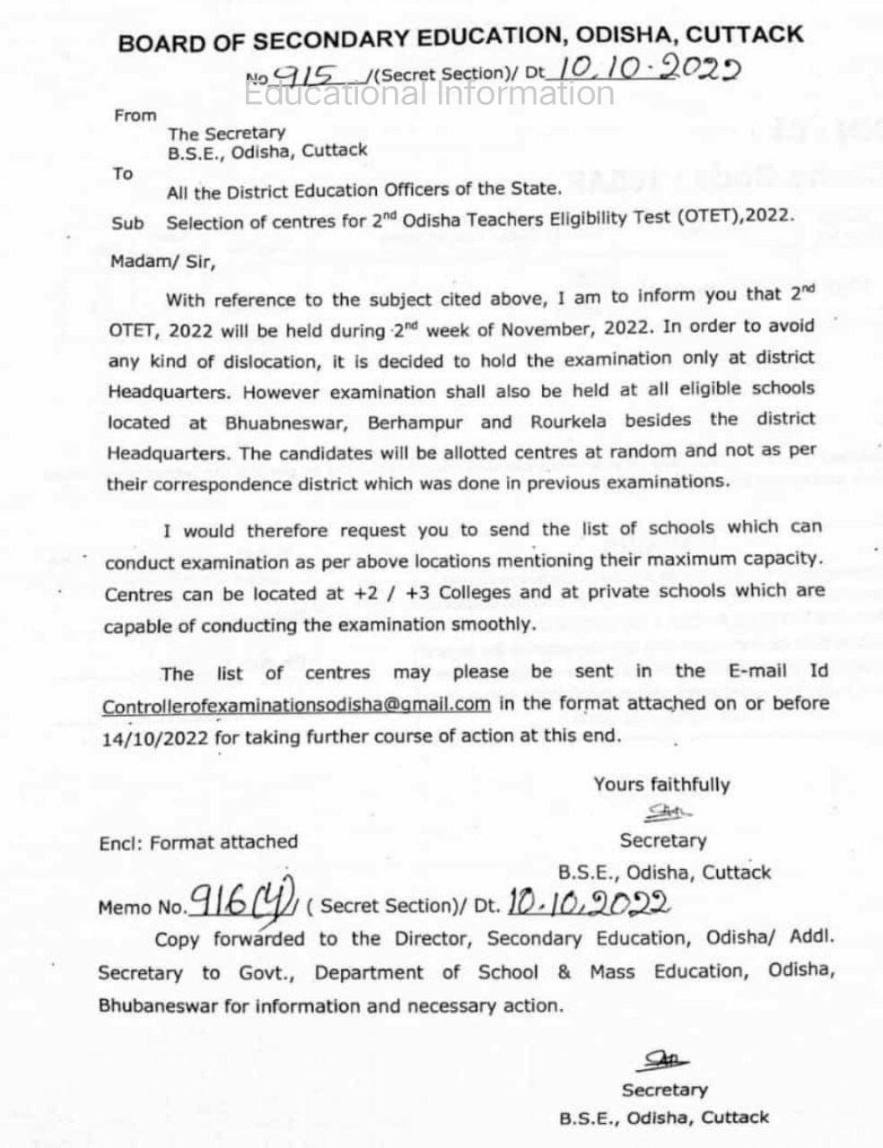 OTET 2022 Notification (2nd) BSE Odisha TET Notification PDF_4.1