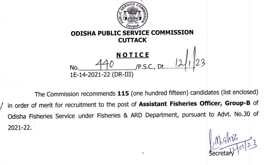 OPSC Assistant Fisheries Officer Result 2023 AFO Merit List_3.1