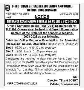 Odisha CT Exam Date 2023