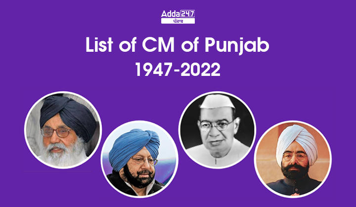List of CM of Punjab 1947-2022