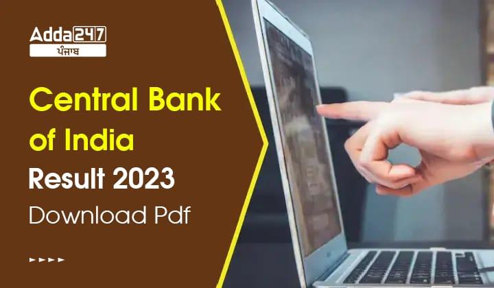 Central Bank of India Result 2023 Download Pdf