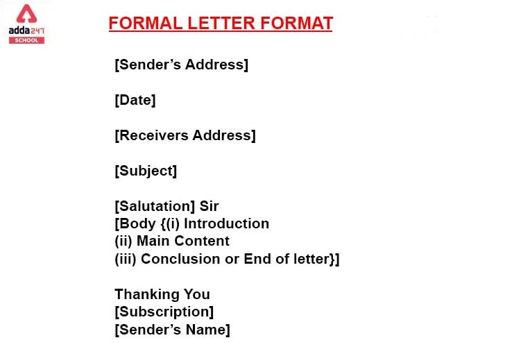 Formal Letter Format, Example, For Class 10 in School_20.1