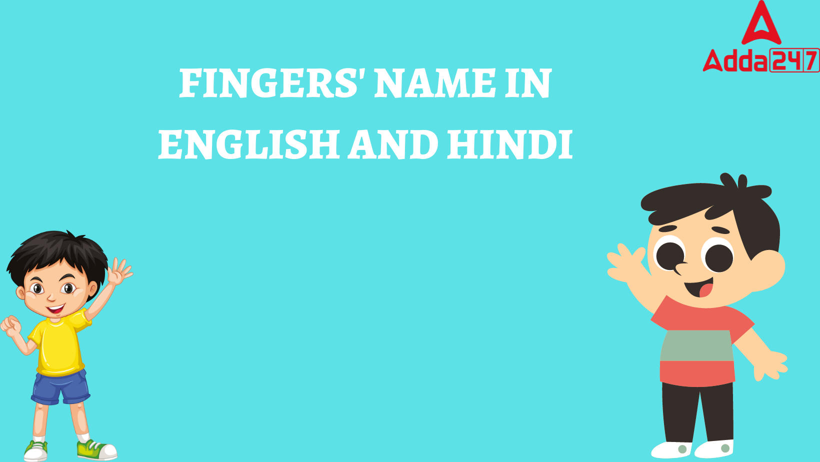 Fingers Names in English- Check Hand Five fingers Name