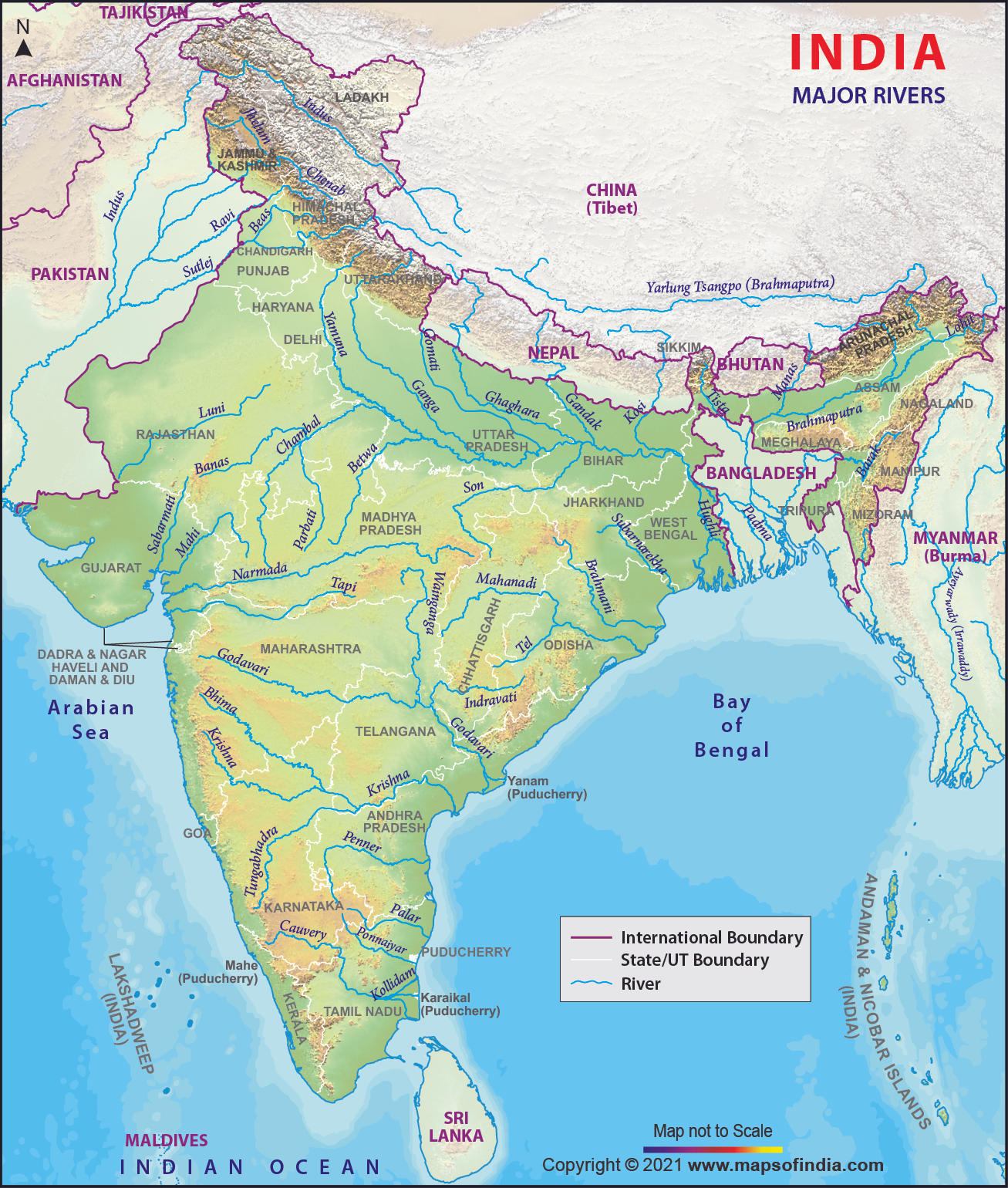 rivers of India map
