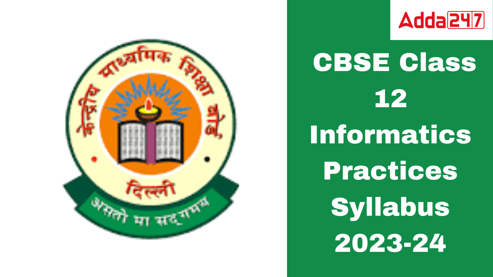 CBSE Class 12 Informatics Practices Syllabus 2023-24