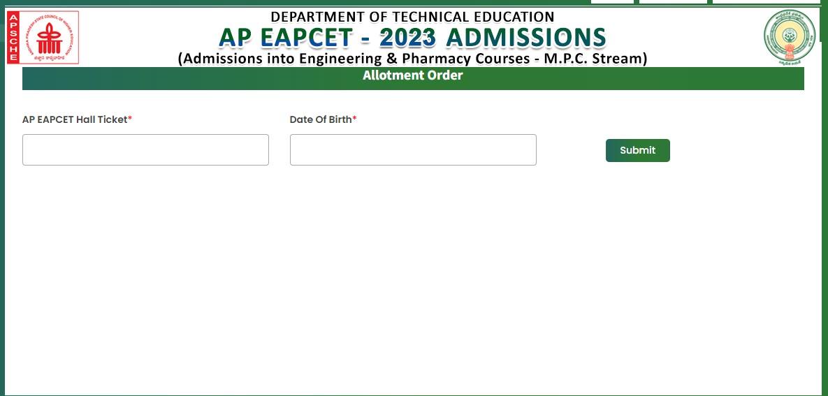 AP EAMCET Seat Allotment Result 2023 Out, Round 1 Direct Link_3.1