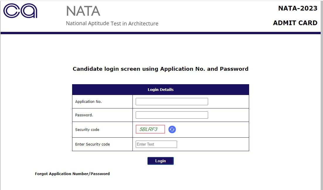 NATA Admit Card 2023 Out,NATA Exam 4 Hall Ticket Direct Link_3.1