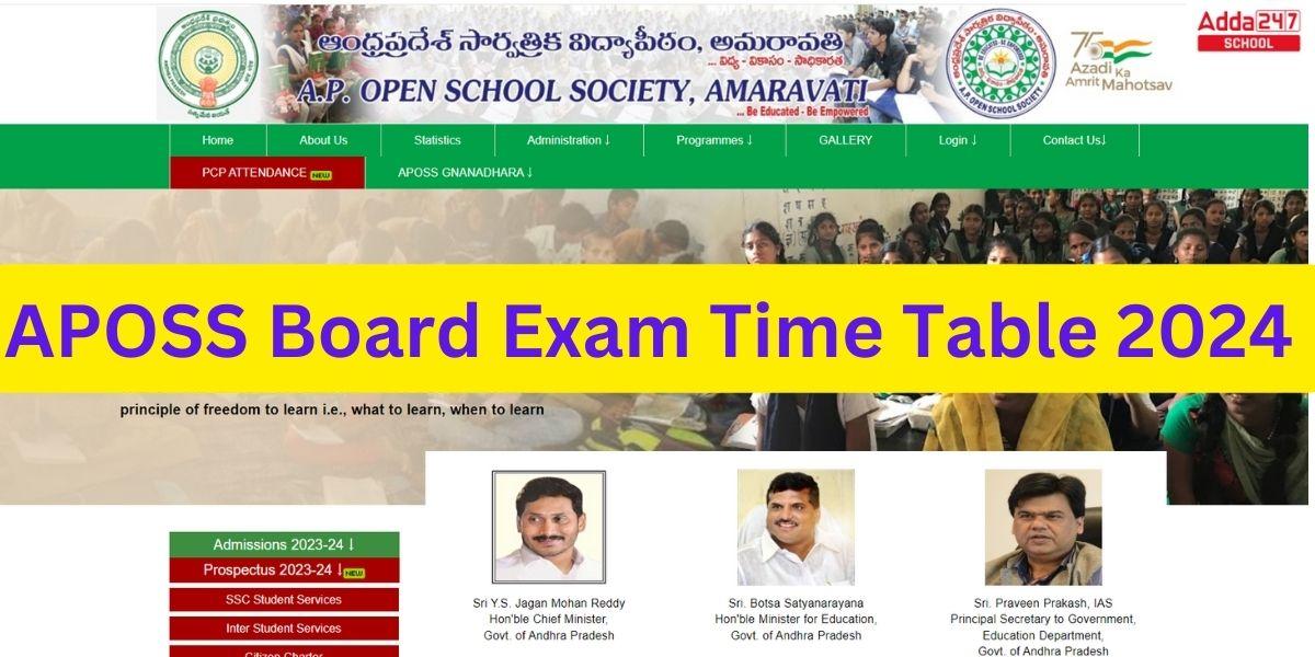 APOSS Board Exam Time Table 2024