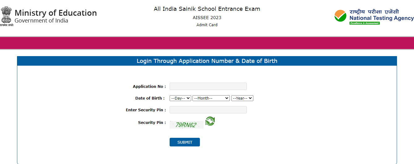 Sanik School Admit Card 2024