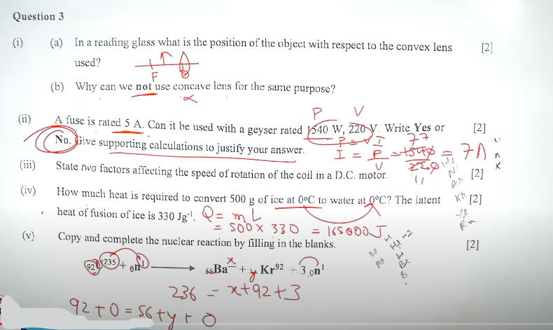 ICSE Physics Question Paper 2024, Solved Physics Answer Key_8.1