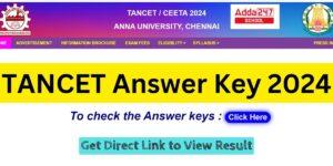 TANCET Answer Key 2024