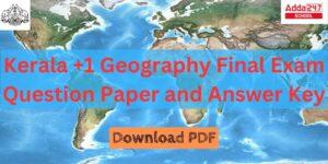 Kerala +1 Geography Question Paper and Answer Key 2024